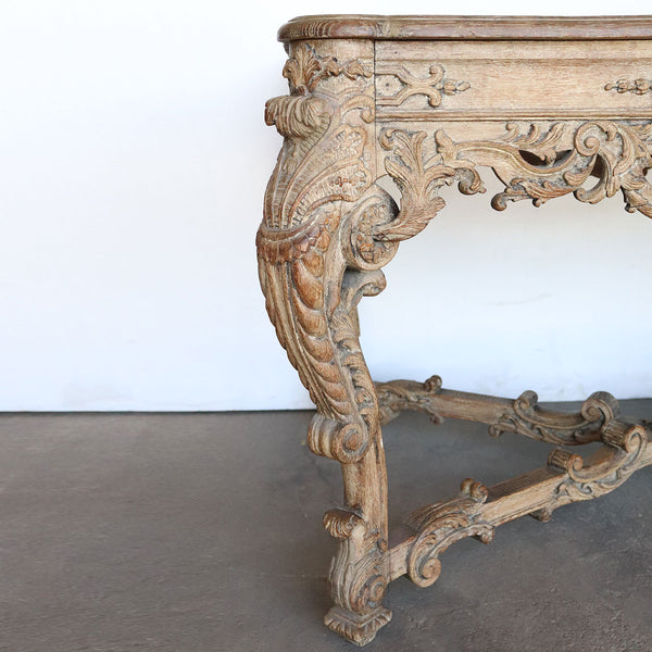 French Louis XIII-XIV Style Carved Oak Center Table