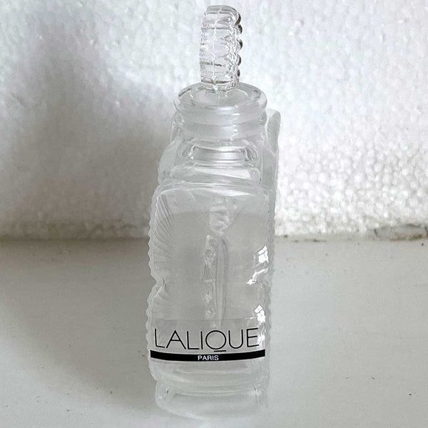 Vintage French Lalique Crystal Deux Fleurs Flacon Perfume Bottle with Box
