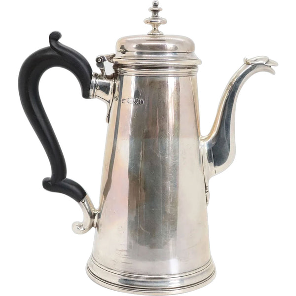 English Edwardian James Parkes Sterling Silver Coffee Pot