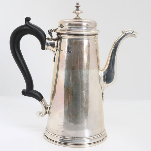 English Edwardian James Parkes Sterling Silver Coffee Pot