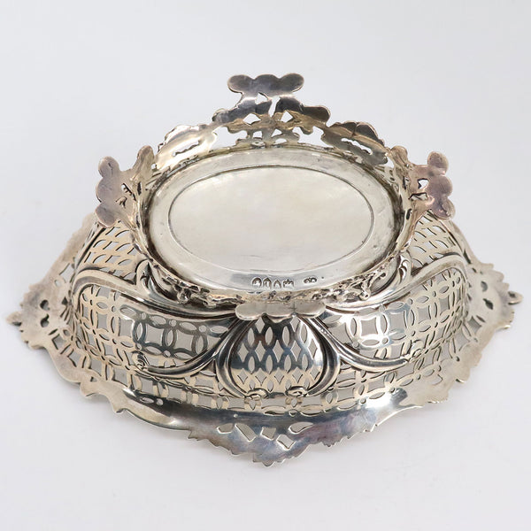 English Victorian William Comyns Sterling Silver Reticulated Sweetmeat Basket