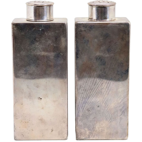 Pair of American Tiffany & Company Sterling Silver Talc Rectangular Vanity Bottles