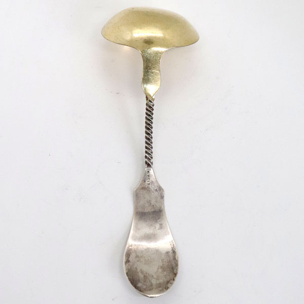 Small American Charles Bein Gilt Coin Silver Ladle and Leather Case