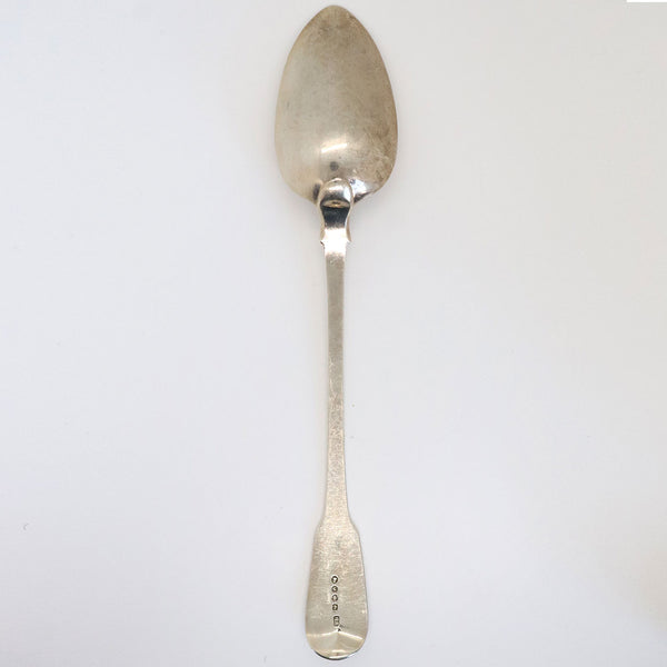English George III Thomas Bamford II Sterling Silver Fiddle Head Armorial Stuffing Spoon