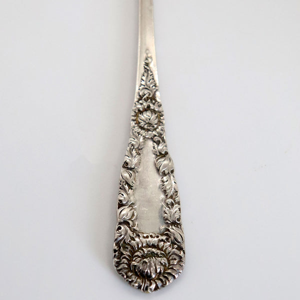 American Hennegen, Bates & Company Sterling Silver Repousse Serving Relish Fork