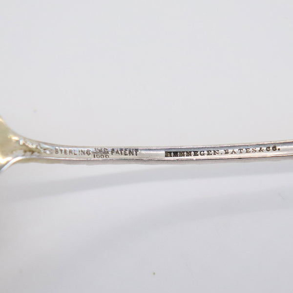 American Hennegen, Bates & Company Sterling Silver Repousse Serving Relish Fork