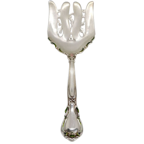 American Gorham Enamel Sterling Silver Chantilly Asparagus Fork