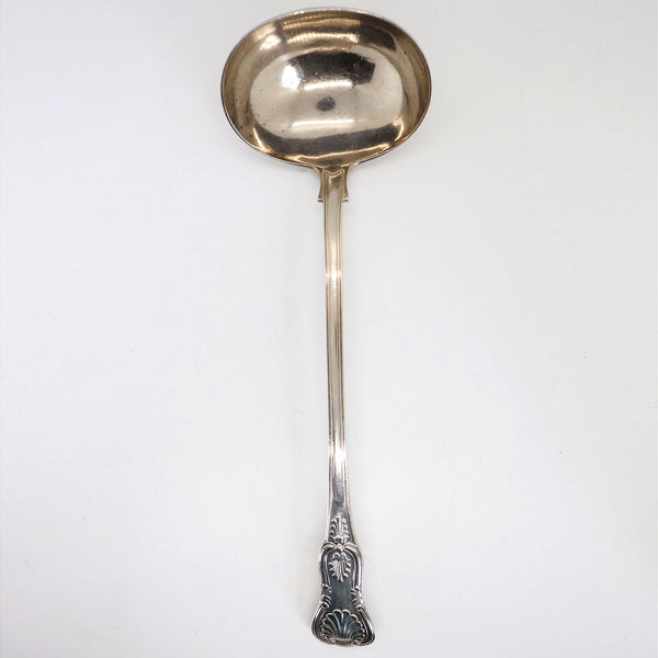 Large English Victorian William Robert Smily Sterling Silver King's Pattern Ladle