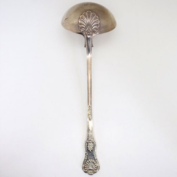 Large English Victorian William Robert Smily Sterling Silver King's Pattern Ladle