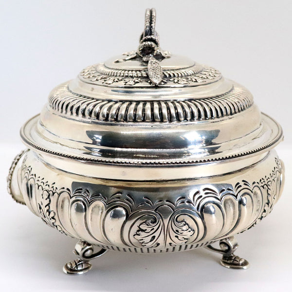 American Charles II Style Crichton Brothers Sterling Silver Armorial Sugar Box