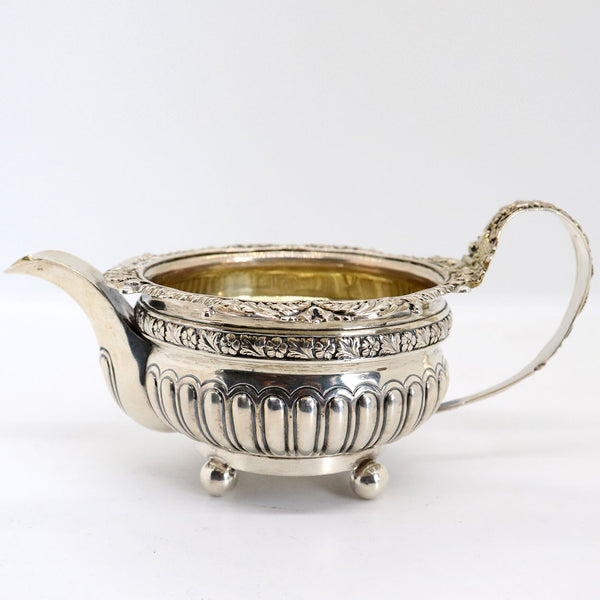 English George III Thomas Wallis & Jonathan Hayne Gilt Sterling Silver Creamer and Open Sugar