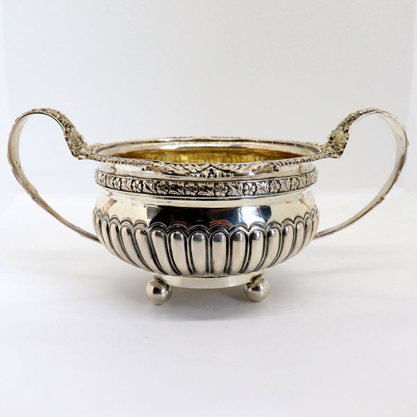 English George III Thomas Wallis & Jonathan Hayne Gilt Sterling Silver Creamer and Open Sugar