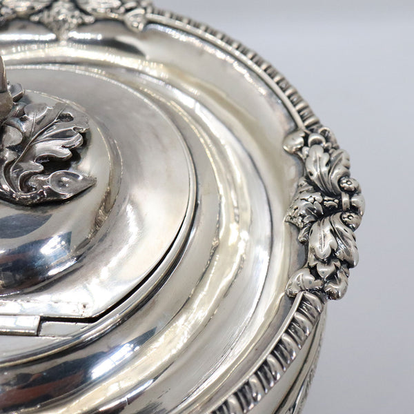 Irish George III James Scott Sterling Silver Acorn Finial Armorial Teapot