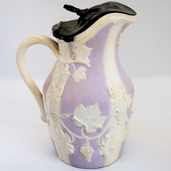 English Bradbury, Anderson & Bettany Pewter Mounted Stoneware Jug