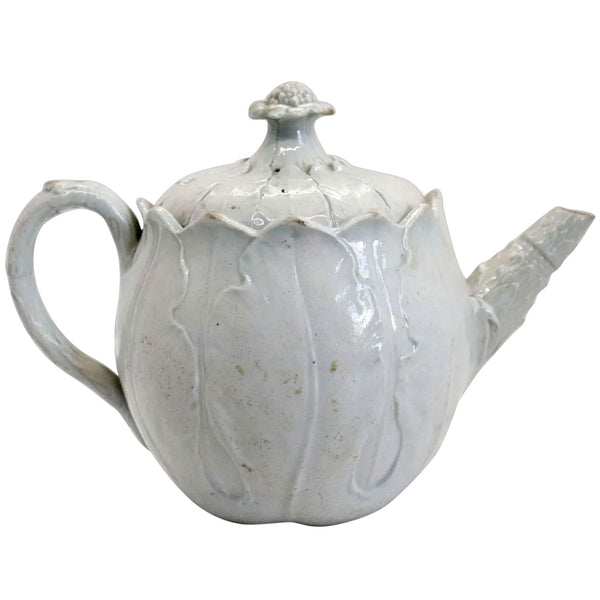English Wedgwood Creamware Pottery Cabbage Leaf Teapot