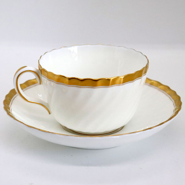 Set of 14 Vintage English Minton Bone China Gold Rose Cups and Saucers