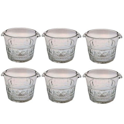 Six English Georgian Cut Glass Double-Lip Wine Rinsers