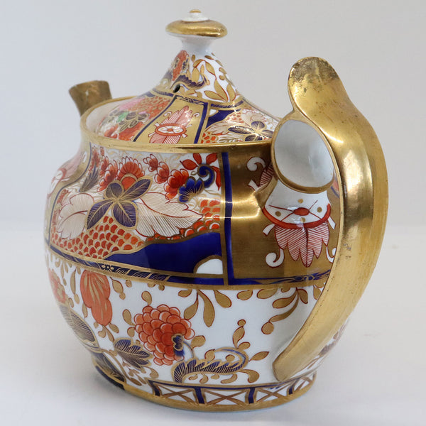 English Chamberlain Worcester Porcelain Gilt Japan 240 / Nelson Pattern Teapot