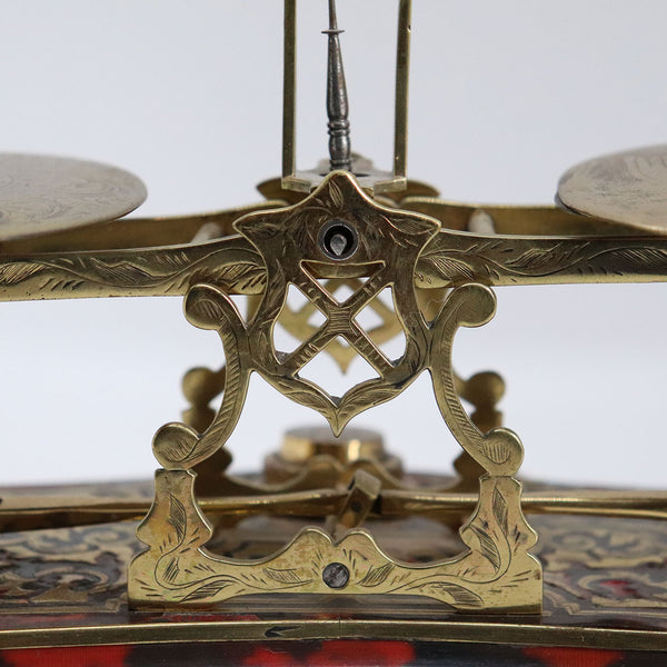 Rare English Sampson Mordan & Company Boulle Brass Postal Scale and Weights
