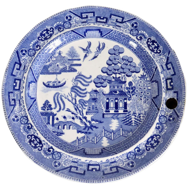 English Copeland Late Spode Blue and White Blue Willow Warming Plate