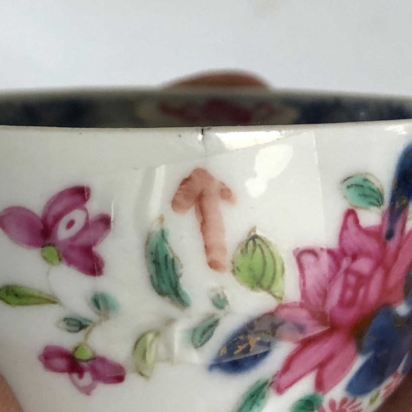 Pair of Chinese Export Porcelain Famille Rose Tea Bowls