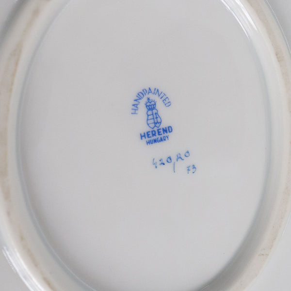 Vintage Hungarian Herend Handpainted Porcelain Rothschild Bird Serpentine Platter