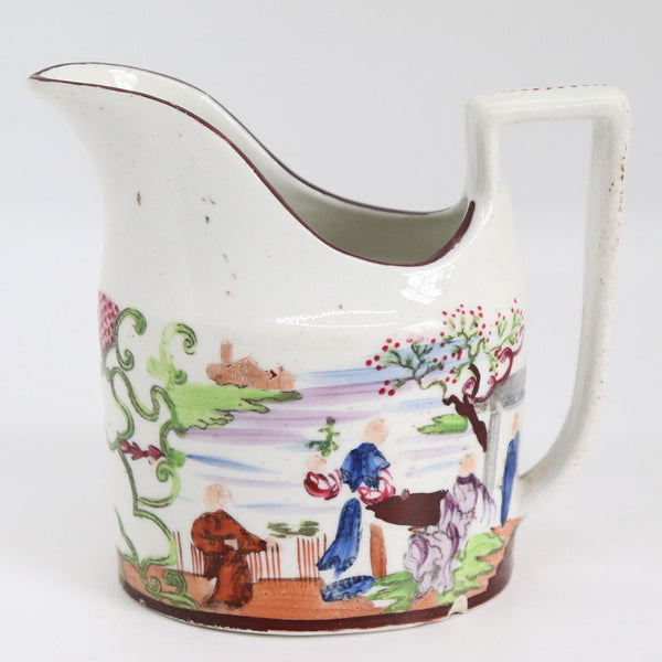 Small English Miles Mason Chinoiserie Porcelain Boy at the Door Pattern Creamer