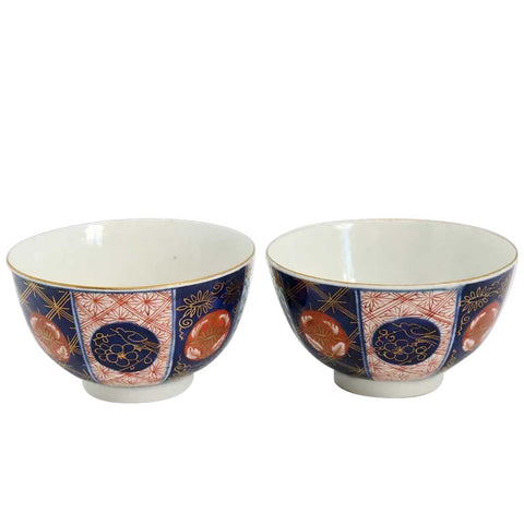 Pair of Small Japanese Imari Porcelain Tea Bowls