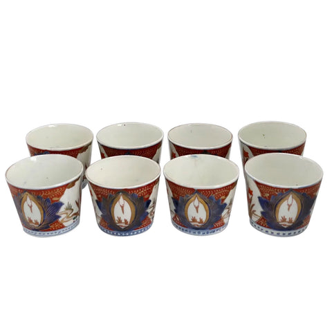 Set of Eight Japanese Porcelain Imari Soba (Choku) Cups