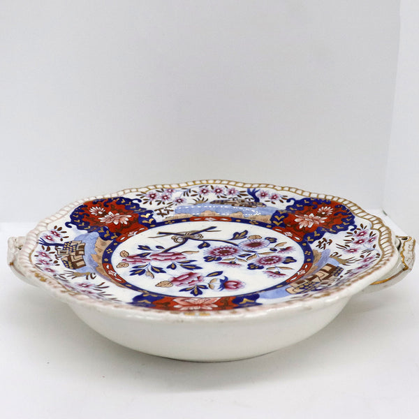 English Spode Imperial Earthenware Pottery Imari Palette Hot Water Plate
