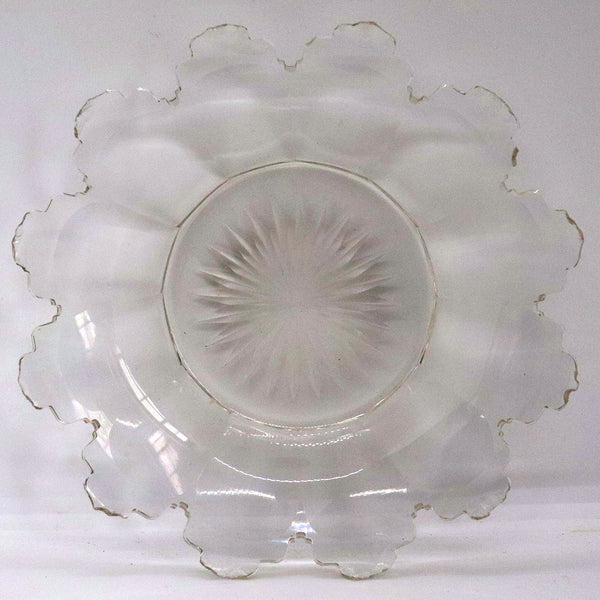Bavarian Cut Glass Butter Dish and Underplate