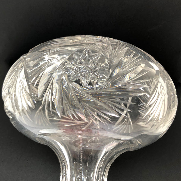 American Brilliant Period Cut Glass Buzz Star Pattern Water / Wine Carafe