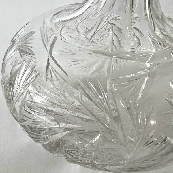 American Brilliant Period Cut Glass Buzz Star Pattern Water / Wine Carafe
