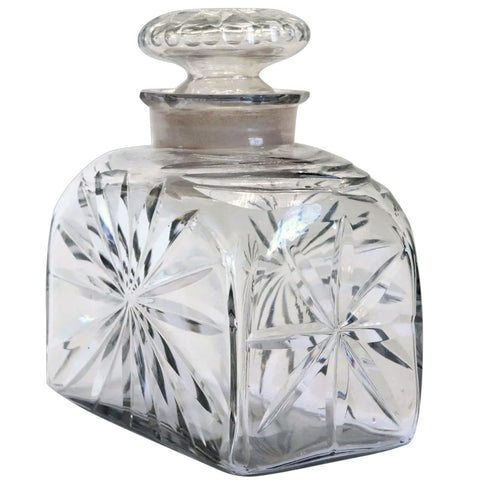 English Georgian Cut Glass Tea Caddy Bottle