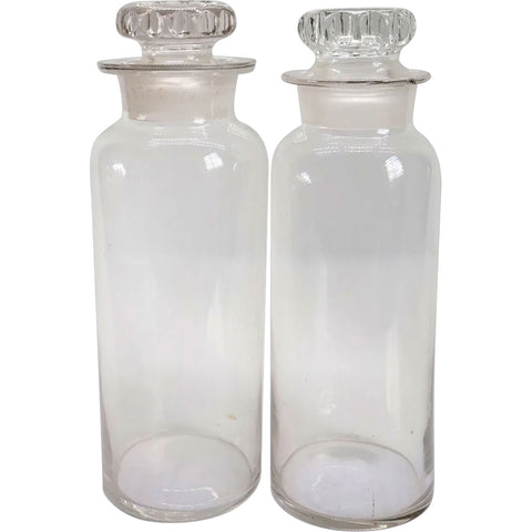 Pair American Victorian Blown Glass General Store Candy / Apothecary Jars