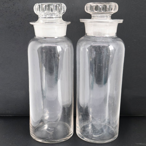 Pair American Victorian Blown Glass General Store Candy / Apothecary Jars