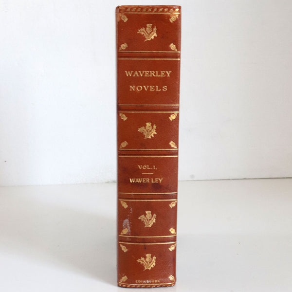 Set of 24 Leather Bound Books: Waverley Novels by Sir Walter Scott