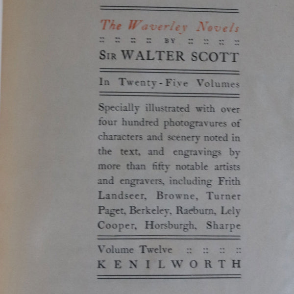 Set of 24 Leather Bound Books: Waverley Novels by Sir Walter Scott