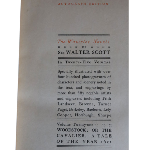 Set of 24 Leather Bound Books: Waverley Novels by Sir Walter Scott