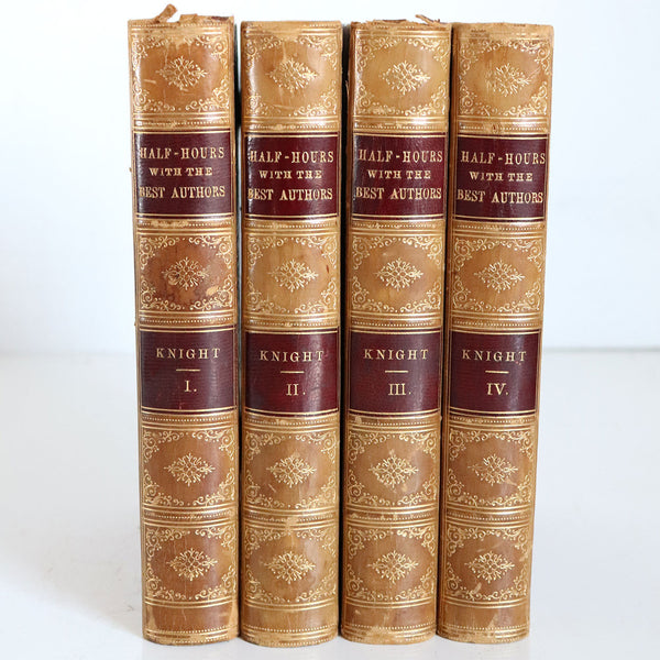 Set of Four Books: Half-Hours with the Best Authors Volume I-IV by Charles Knight