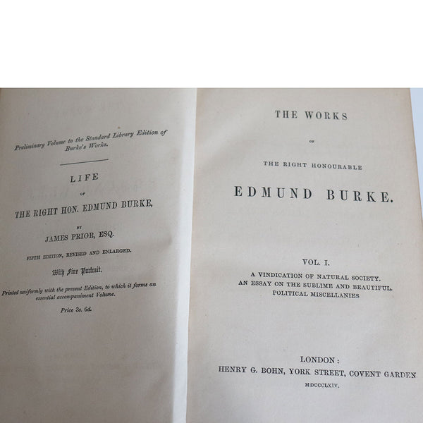 Set of 8 Books: The Works of the Right Honorable Edmund Burke by Sir James Prior