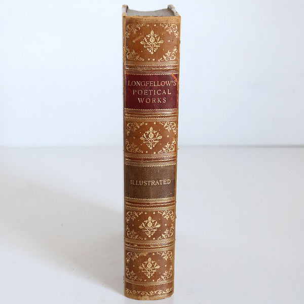 Leather Bound Book: The Complete Poetical Works of Henry Wadsworth Longfellow