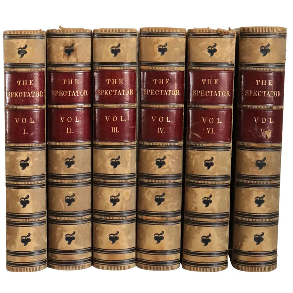 Set of Six Leather Books: The Spectator by Alexander Chalmers