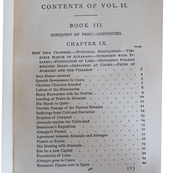 Set of Two Books: History of the Conquest of Peru by William H. Prescott