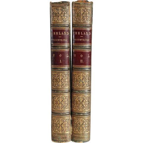 Two Volumes Books: The Scenery and Antiquities of Ireland by N.P. Willis & J. Stirling Coyne