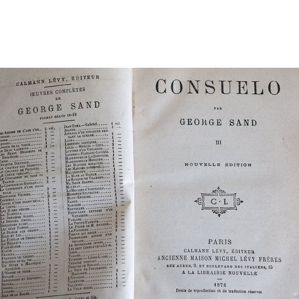 Set of Three Books: Consuelo by George Sand