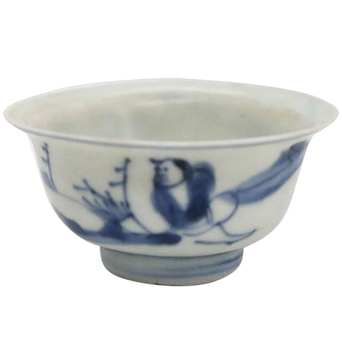 Chinese Transitional Blue and White Porcelain Hatcher Cargo Shipwreck Wine Cup