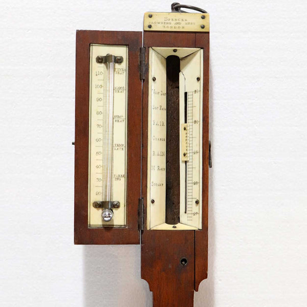 English Georgian Spencer, Browning & Rust Mahogany Stick Marine Barometer