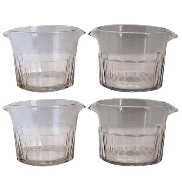 Four Anglo-Irish Georgian Glass Double-Lip Wine Rinsers
