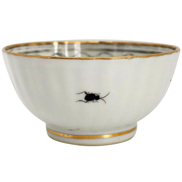 Small Chinese Export Grisalle and Gilt Porcelain Bowl